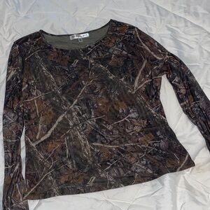Madden Girl Woodland Camouflage Long Sleeve Tee